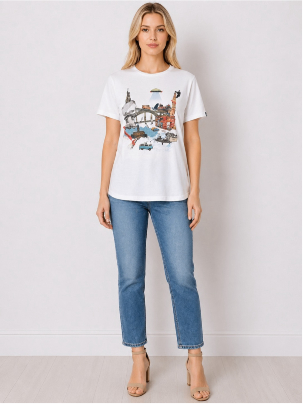 Moncat x Typographia Portugal Cityscape Graphic Print Shirt Short Sleeve size L